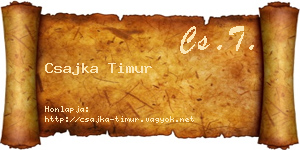 Csajka Timur névjegykártya